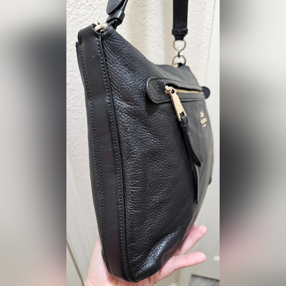 Coach F34823 Mae Black Pebble Leather Crossbody Bag EUC - Picture 6 of 16